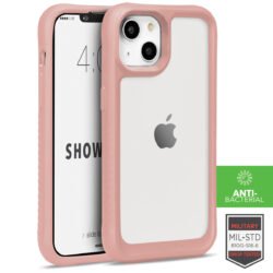 Case para iPhone 14 SHOWCASE ANTIBACTERIAL ROSA/TRANSPARENTE