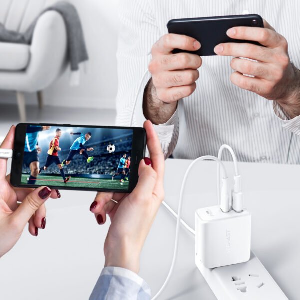 ACEFAST CARGADOR BLANCO ENTRADA USB C + USB A DOBLE PUERTO 32W - Imagen 5