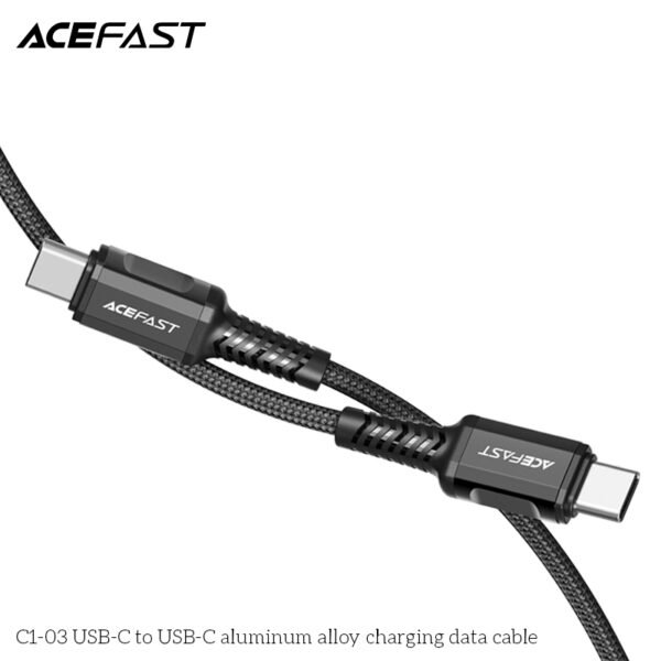6974316280521_2 ACEFAST CABLE DE CARGADOR NEGRO PARA ANDROID 60W - Imagen 2