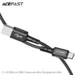 ACEFAST CABLE DE CARGADOR NEGRO REFORZADO ALUMINIO PARA ANDROID