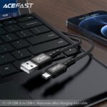 ACEFAST CABLE DE CARGADOR NEGRO REFORZADO ALUMINIO PARA ANDROID - Imagen 5