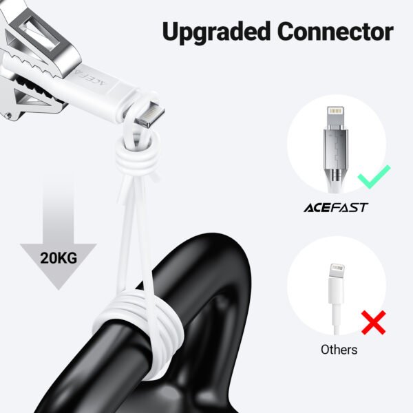 ACEFAST CABLE DE CARGADOR BLANCO PARA IPHONE 30W - Imagen 3