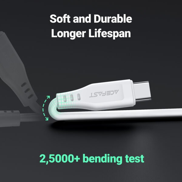 ACEFAST CABLE DE CARGADOR BLANCO PARA IPHONE 30W - Imagen 5