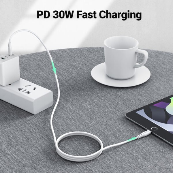 ACEFAST CABLE DE CARGADOR BLANCO PARA IPHONE 30W - Imagen 8