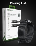 ACEFAST CABLE DE CARGADOR NEGRO PARA ANDROID TIPO C 100W - Imagen 6