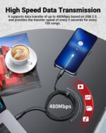 ACEFAST CABLE DE CARGADOR NEGRO PARA ANDROID TIPO C 30W - Imagen 3