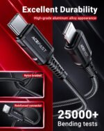 ACEFAST CABLE DE CARGADOR NEGRO PARA ANDROID TIPO C 30W - Imagen 4