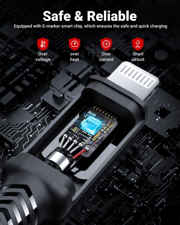 ACEFAST CABLE DE CARGADOR NEGRO PARA ANDROID TIPO C 30W - Imagen 5