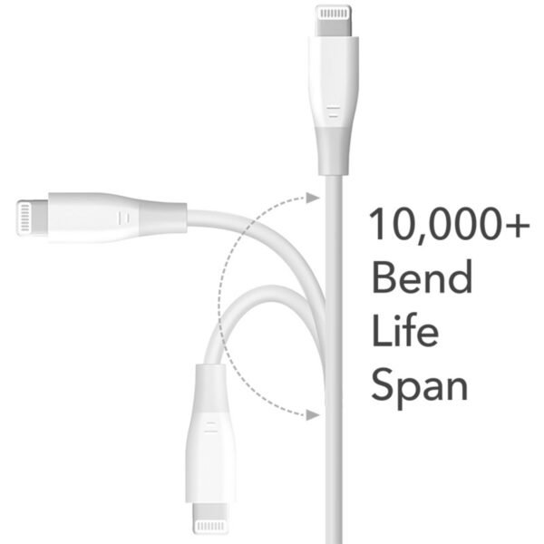 842932162711_3 Cable de Cargador 2MT Lightning A USB-C Blanco - Imagen 3