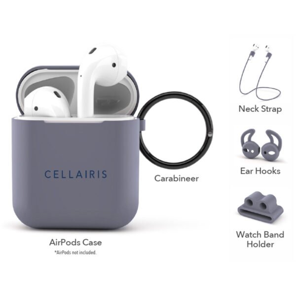 Case para Airpods 1/2 de Silicone Tono Azul Grisaceo - Imagen 2