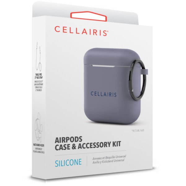 Case para Airpods 1/2 de Silicone Tono Azul Grisaceo - Imagen 3