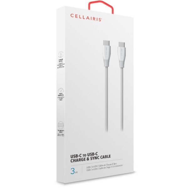 Cable de Cargador 1MT USB-C A USB-C Blanco - Imagen 4