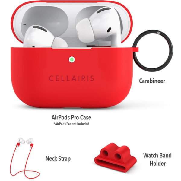 Case para Airpods Pro de Silicone Tono Rojo Lava - Imagen 2