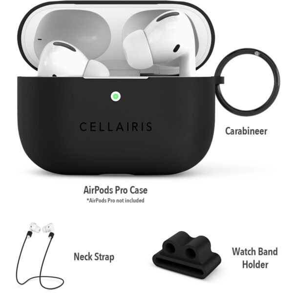 Case para Airpods Pro de Silicone Tono Negro Medianoche - Imagen 2