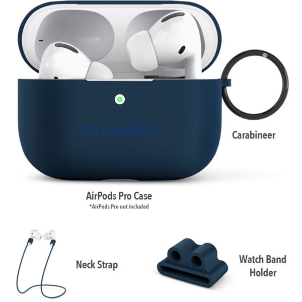 Case para Airpods Pro de Silicone Tono Navy Blue - Imagen 2