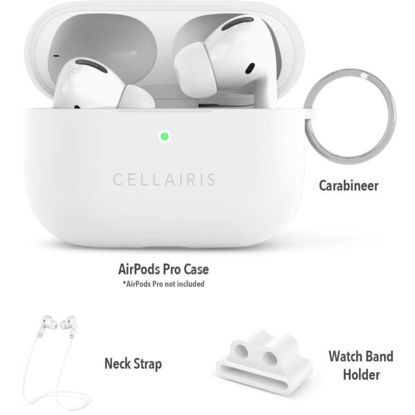 842932169543_2 Case para Airpods Pro de Silicone Tono Blanco - Imagen 2
