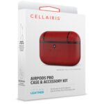 Case para Airpods Pro de Cuero Vegano Tono Rojo Lava - Imagen 3
