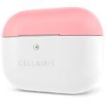 Case para Airpods Pro de Silicone Tono Rosa/Blanco