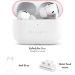 Case para Airpods Pro de Silicone Tono Rosa/Blanco - Imagen 2