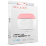 Case para Airpods Pro de Silicone Tono Rosa/Blanco - Imagen 3