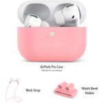 Case para Airpods Pro de Silicone Tono Blanco/Rosa - Imagen 2