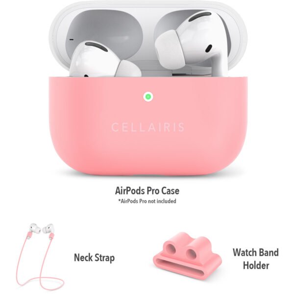 Case para Airpods Pro de Silicone Tono Blanco/Rosa - Imagen 2