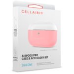 Case para Airpods Pro de Silicone Tono Blanco/Rosa - Imagen 3