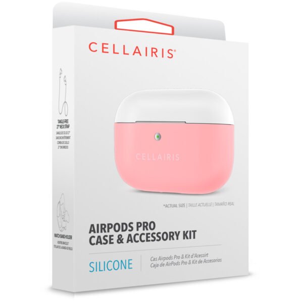 Case para Airpods Pro de Silicone Tono Blanco/Rosa - Imagen 3