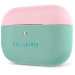 Case para Airpods Pro de Silicone Tono Rosa/Verde