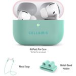 Case para Airpods Pro de Silicone Tono Rosa/Verde - Imagen 2