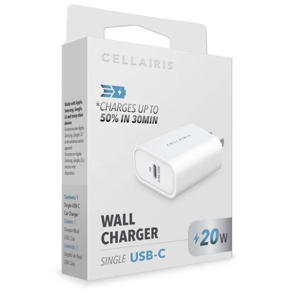 Cargador de Pared - USB-C 3.0A 20W Blanco - Imagen 3