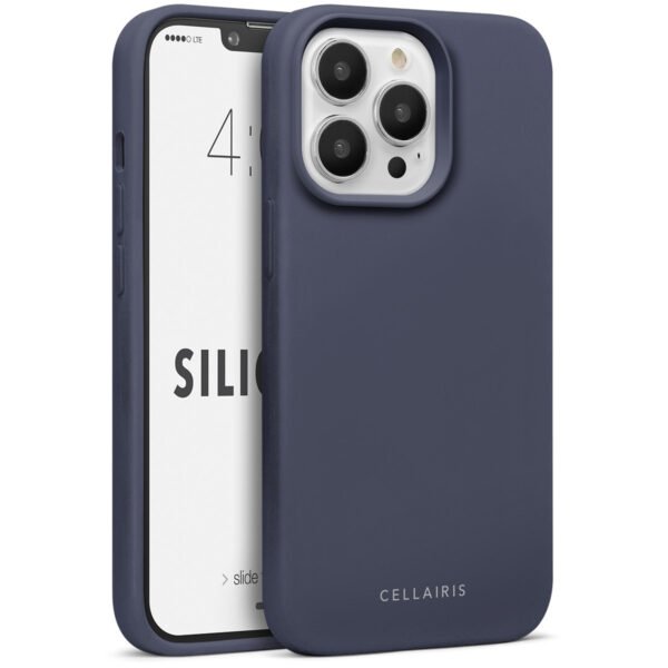 842932180227_1 Case para iPhone 13 Pro Silicone Navy Blue - Imagen 1