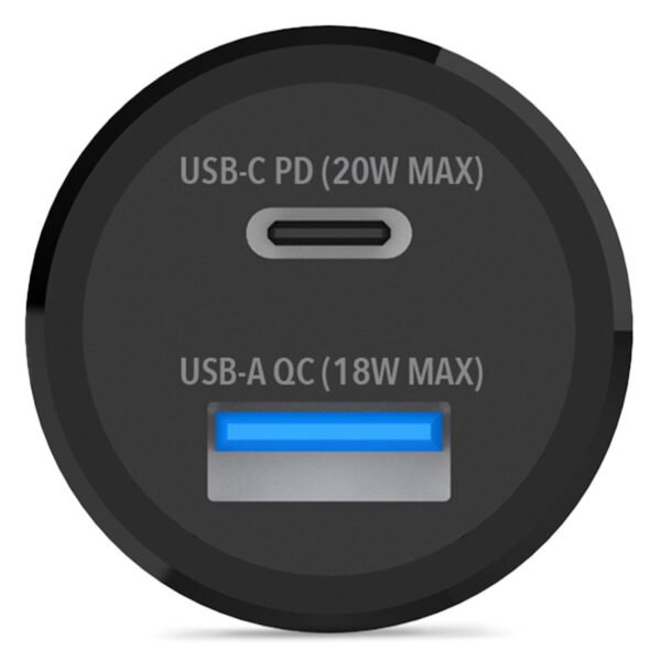 Cargador de Vehículo Cellairis - Doble USB-A + USB-C 38W Color negro - Imagen 3