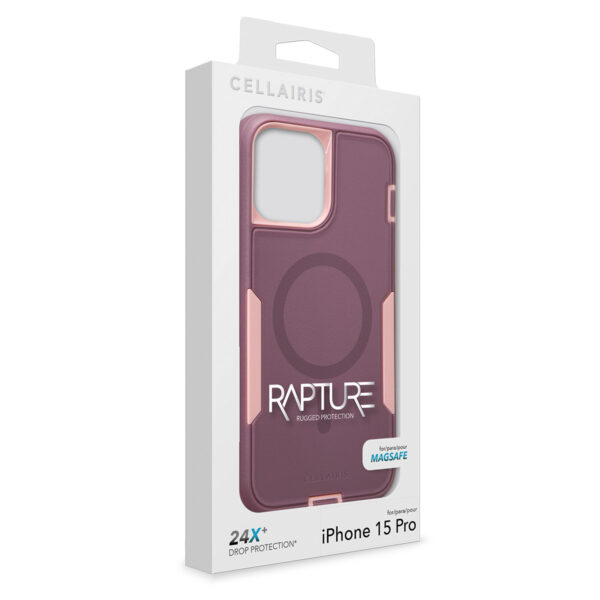 Case Cellairis "Rapture Rugged" para Iphone 15 Pro- color "Rose/ Mulberry" con MagSafe - Imagen 6
