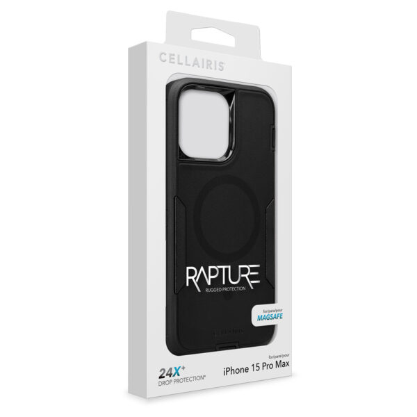 Case Cellairis "Rapture Rugged" - para iPhone 15 Pro Max - color "Black" con MagSafe - Imagen 6