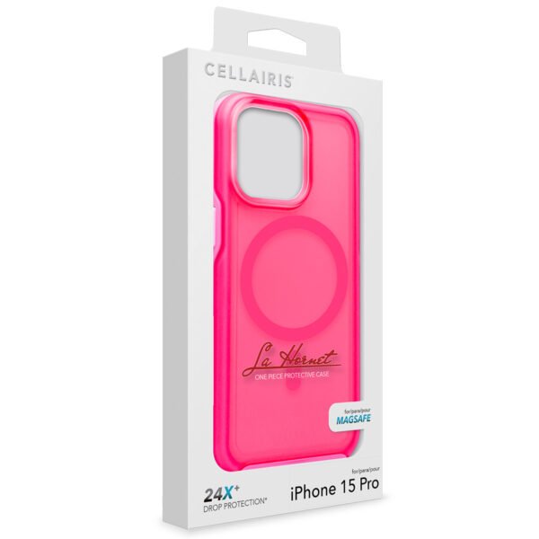 Case "La Hornet Matte" para IPhone 15 Pro en color "Hot Pink" con MagSafe - Imagen 6