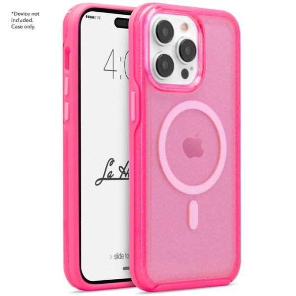 Case Cellairis "La Hornet Glitter" -para iPhone 15 Pro Max color Hot Pink con MagSafe - Imagen 3