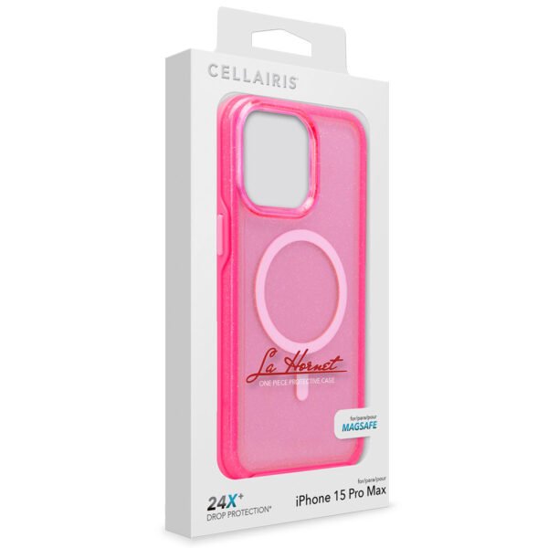 Case Cellairis "La Hornet Glitter" -para iPhone 15 Pro Max color Hot Pink con MagSafe - Imagen 6
