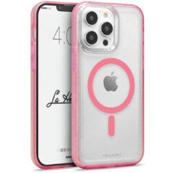 Case "La Hornet Glitter" para IPhone 13 Pro Max/ 12 Pro Max en color "Clear/ Hot Pink" con MagSafe