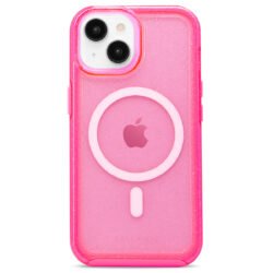 Case "La Hornet Glitter" para IPhone 15/ 14 color "Hot Pink" con MagSafe