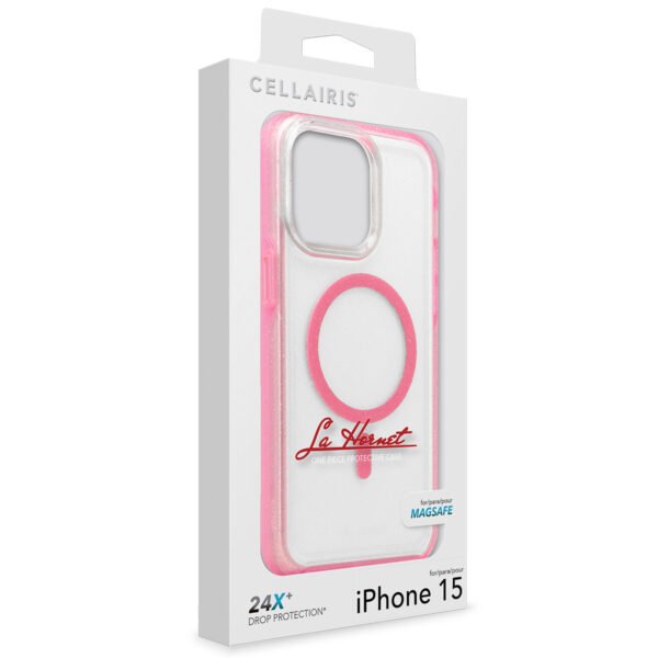 Case "La Hornet Glitter" para IPhone 15/ 14 en color "Clear Hot Pink" con MagSafe - Imagen 5