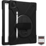 Case "Rapture Rugged" - para IPad Pro 12.9" - Generación 3/4 con soporte y colgante en color "Black"
