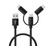 Cable Cargador - 18IN - USB 3-en-1 para USB-A en color  "Black"