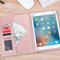 Estuche de Cuerina para Tablet de 10 Pulgadas color Rosa