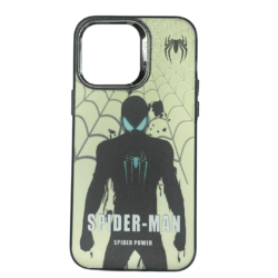 Case de Spiderman para iPhone 11, 13, 14 y 14 Pro Max- Negro con Gris
