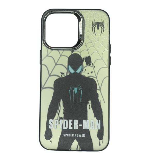 Case de Spiderman para 14 pro max - Negro con gris - Imagen 3