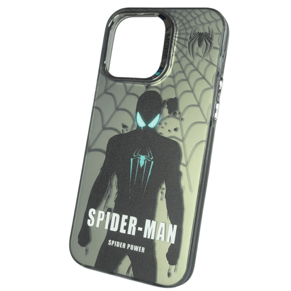 Case de Spiderman para 14 pro max - Negro con gris - Imagen 2