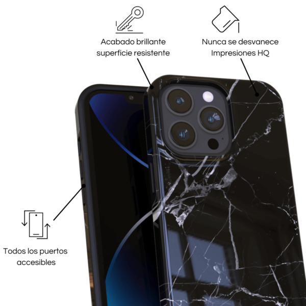 Noir Marble_24583_1200x1200_4 (1) Noir Marble iPhone Case ArtsCase - Imagen 3
