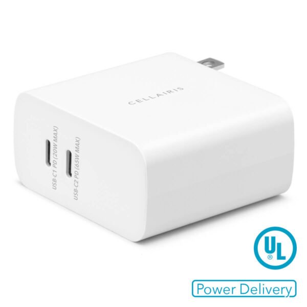 Cargador De Pared Cellairis - Doble USB-C + USB-C 70W Blanco - Imagen 3
