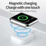 Cargador Inalámbrico Blanco para Apple Watch OJD-86 con Cable USB y Base de Carga - Imagen 3